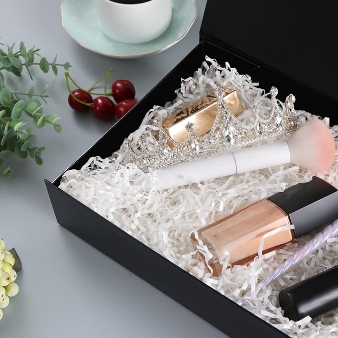 Gift Boxes Black 11x7.8x2.3 Inches, Magnetic Gift Boxes with Lids for Presents (5 Pack)