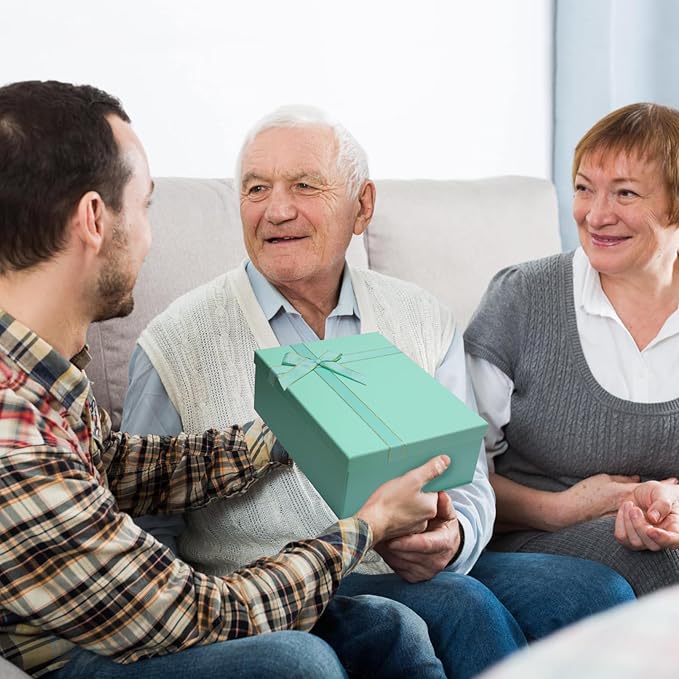 Green Gift Boxes with Lids for Presents, 2 Pack 13"x10"x5" Large Gift Boxes, Foldable Gift Wrap Boxes, Versatile Empty Gift Box for Birthday, Anniversaries, Weddings, Any Occasion