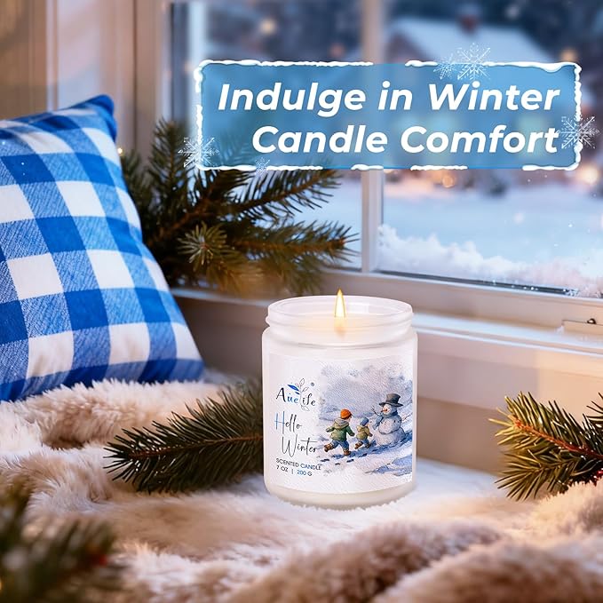 Warm & Cozy Candle | Scented Soy Candles for Home - Coffee & Vanilla Aromatherapy Candles for Relaxing Winter Nights, Holiday Gift for Women & Men, Long Lasting Christmas Home Décor Candle