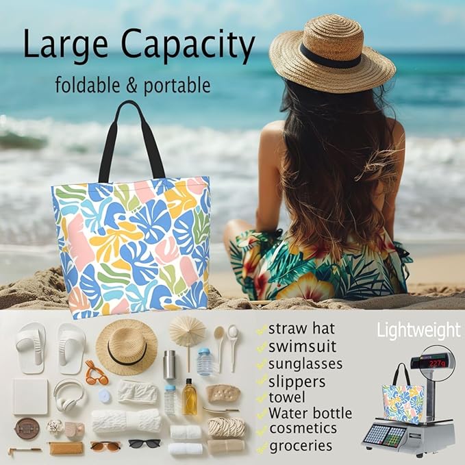 Tote Bag Shoulder Bags for Women Grocery Shopping Bag Reusable Bags Boho-Red Paisley 1