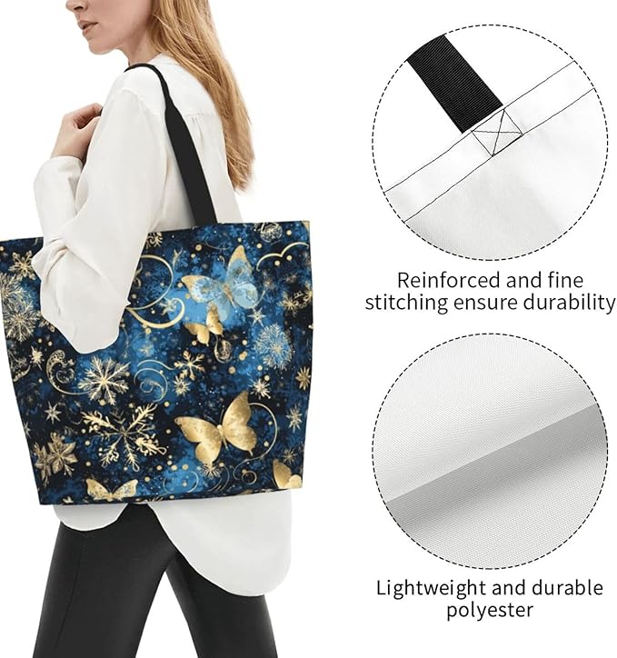 Tote Bag Shoulder Bags for Women Grocery Shopping Bag Reusable Bags Boho-Red Paisley 1