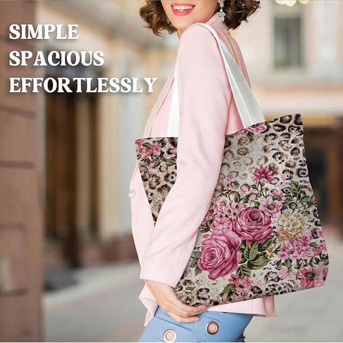 Leopard Print Tote Bags, Tote Bags for Women, Gife for Waoman, Reusable Shopping Bags