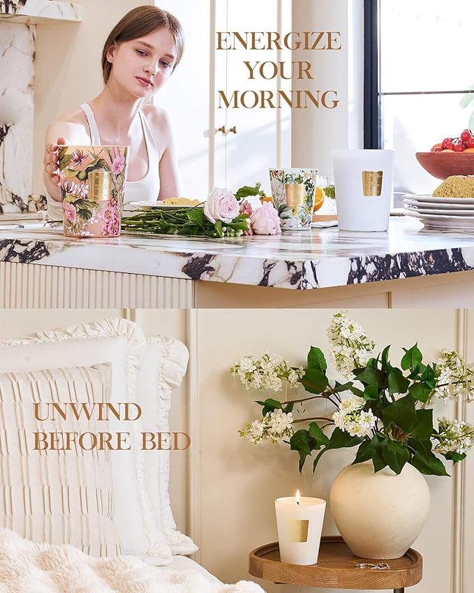 M&SENSE Puffy Cloud Dream Scented Candle, 35oz Extra Large 3 Wick Natural Soy Wax, 150 Hours Long Lasting Slow Burning, Candles Gift for Fall Winter Festival Housewarming Home Decor