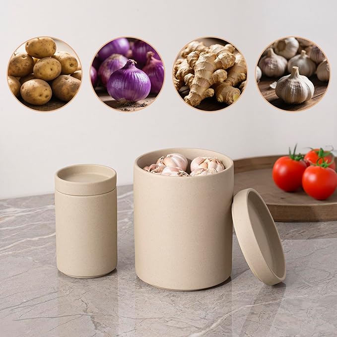 Utensil Holder, 7.3"+5.4" Ceramic 2-in-1 Utensil Holder Set for Countertop, Cooking Utensil Crocks for Kitchen Counter, Organizer for Spatulas & Spoons, Set of 2, Pottery Clay