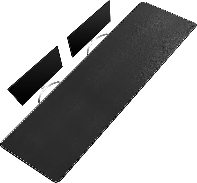 CENNBIE Leather Desk Mat Large, 71" x 19.6" Desk Pad Blotter Protector, Extended Non-Slip Mouse Pad, Waterproof PU Leather Large Mouse pad for Desk Office and Home (Black)