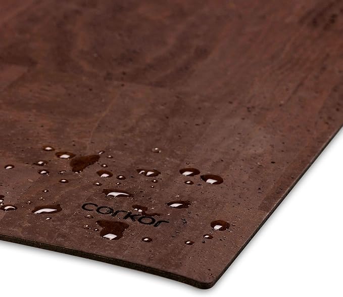 Corkor Cork Desk Pad – Table Mat - Vegan Leather – Cruelty Free – Eco Friendly - Brown