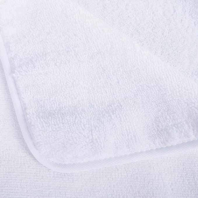 POLYTE Microfiber Quick Dry Lint Free Bath Towel, 57 x 30 in, Pack of 4 (White)