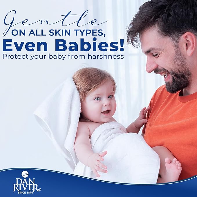 DAN RIVER 8 PC Luxury Bath Towels for Bathroom, 2 Bath, 2 Hand, and 4 Wash Cloths, 600 GSM 100% Ring Spun Cotton Towel Set, Highly Absorbent, Gym, Hotel, and Spa, White