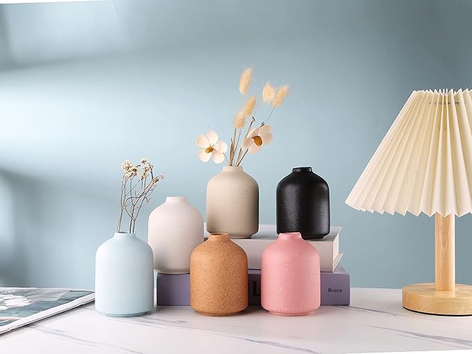 Ceramic Vase - Small Vase, Modern Minimalist Ceramic Vase, Dried Flower Vase, Home Decoration, Flower Arrangement Decorative Shooting Props, Best Decoration(Beige)