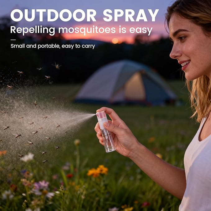 4 Pack Refillable Spray Bottle, Reversible Small Empty Spray Bottle with Fine Mist, Leak Proof - for Cleaning Solutions, Mosquito prevention, Face & Hair Mist - 4pk 0.68 OZ / 20 ML