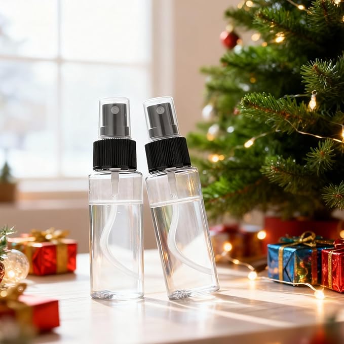220PCS 30ML Mini Clear Spray Bottles Bulk – Fine Mist Empty Travel Containers with Funnels, Refillable Liquid 1oz Plastic Sprayer for Perfume Essential Oils Toner, Pocket Size Makeup Kit