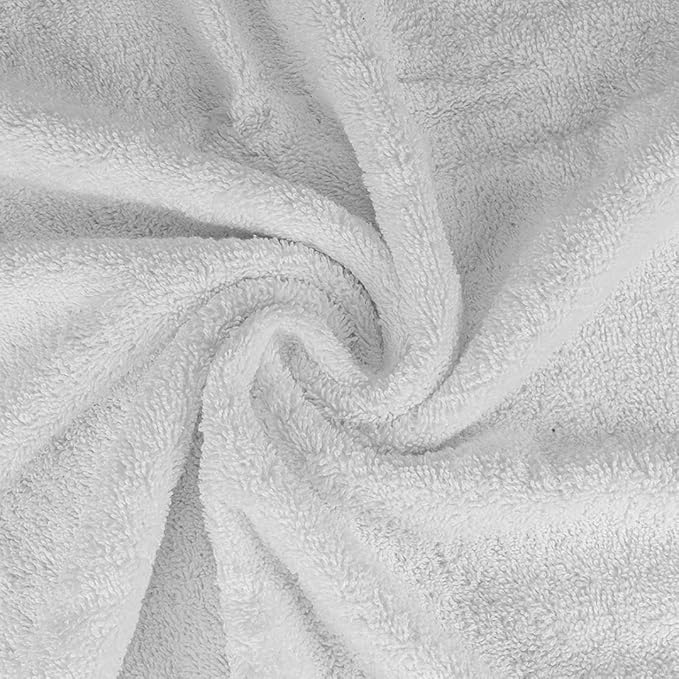 CASA COPENHAGEN Solitaire Mix 6 Pieces Towel Set- White + Grey Violet, 600 GSM 2Bath Towel 2Hand Towel 2Washcloth, Designed in Denmark Made of Soft Egyptian Cotton for Bathroom, Kitchen & Shower