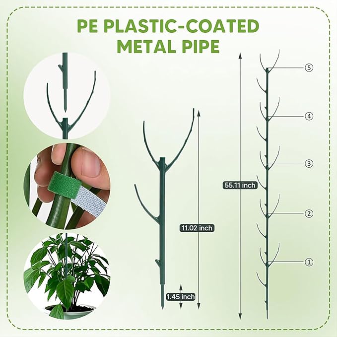 Stackable Monstera Plant Support Stakes, Suitable for Indoor and Outdoor Climbing Plants, Support Stakes for Growing Vines, Training Stems, Stabilizing and Supporting Growth (5 Pieces) (10PCS+A)