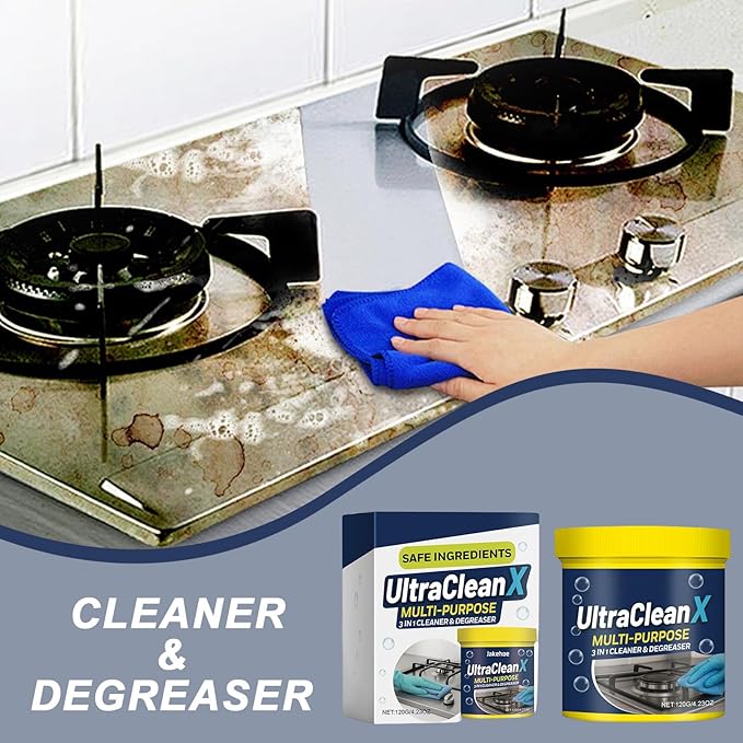 Powder Cleaner – Toilet Cleaning Powder and Powered Cooker Degreaser for Bathroom, Kitchen, Household Use on Glass, Sink, Oven, Bathtub, Wall, Floor, Bowl, Daily Deep Cleaning