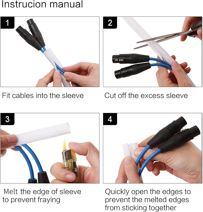 Alex Tech 10ft - 1.25 inch Cord Protector Wire Loom Tubing Cable Sleeve Split Sleeving for USB Cable Power Cord Audio Video Cable - Protect Cat from Chewing Cords - White