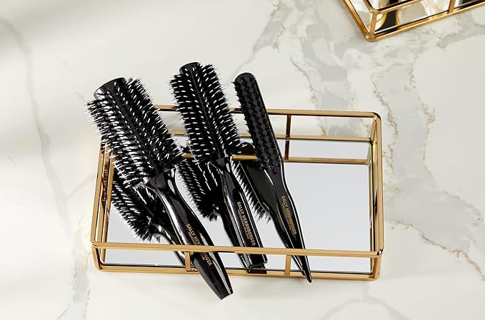 SALLY HERSHBERGER Medium Round Brush for Men & Women - Premium, Salon-Tested, Volumizing and Smoothing Barrel Hair Brush - For Styling & Blow Drying Thick Through Fine Hair - Boar Bristle Design - 1pc