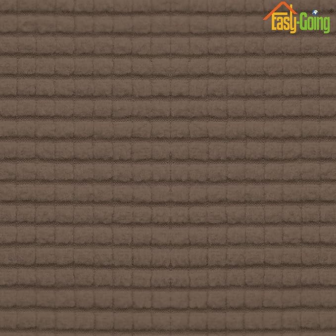 Easy-Going Stretch Ottoman Cover Folding Storage Stool Furniture Protector Soft Rectangle slipcover with Elastic Bottom(Ottoman Small,Brown)