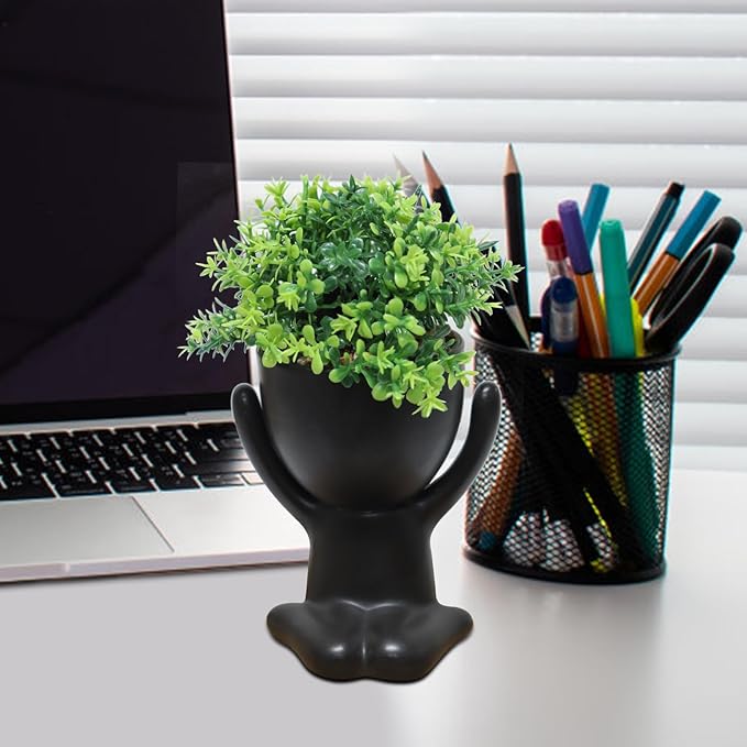 Zerzsy Fake Succulent, Mini Succulents Plants Desk Plant for Office Decor for Women, Cute Fake Plants Bathroom Decor - Set of 1