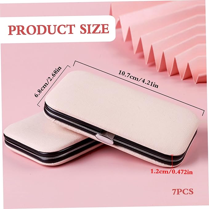 7Pcs Nail Clipper Set, Portable Travel Manicure Set, Stainless Steel & Carbon Steel Mini Manicure Kit, Exquisite Rose Gold Kit for Women and Men