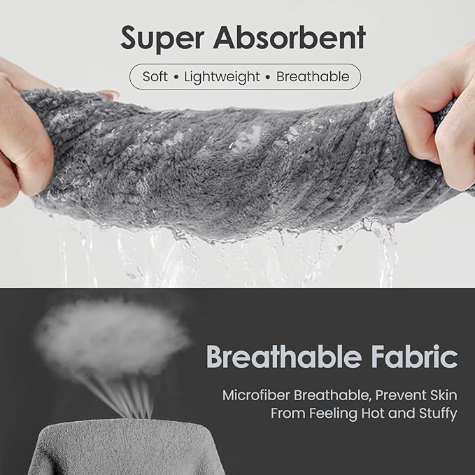 JML Microfiber Bath Towels, Oversized, Ultra Soft, Super Absorbent and Fast Drying, No Fading and Multipurpose Use for Sports, Travel, Fitness, SPA and Yoga (Coral Fleece - Grey, 30 in x 60 in)