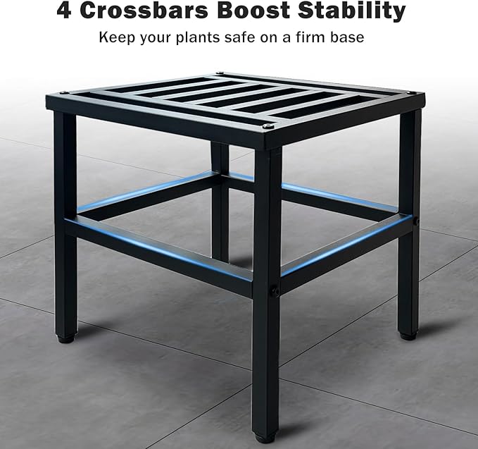 Plant Stand Indoor Outdoor,13 Inch Tall Metal Plant Stands Riser,Heavy Duty Wrought Iron Pedestal Holders for Large Flower Pot,Outside Rust-Proof Black Flower Display Shelf for Patio,2-Pack