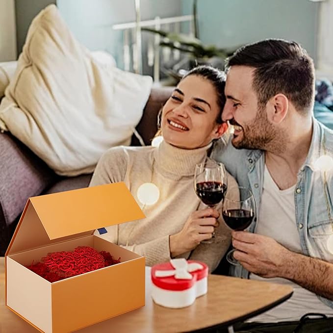 Rsgift 3 Pack Yellow Gift box,18x15x6.1 inch Packaging Gift Boxes with Lids for Valentines Day,Extra Large Gift Boxes for Presents Birthday Christmas,Thanksgiving Day