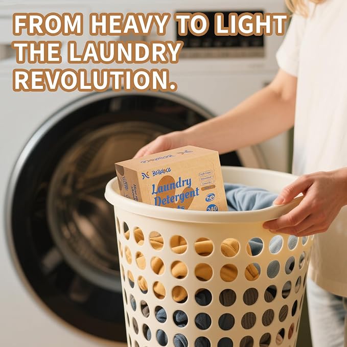 Laundry Detergent Sheets - 240 Loads Boys Santal Laundry Sheets for Dorm,College,Home,Hotel,Apartment,Camping,Cruise,Road Trip,Beach Vacation,Backpack,Small Space, Family School Travel Essentials