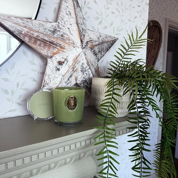 M&SENSE Natural Soy Candle | Evergreen Pine & Emerald Green | 9.2 oz, 50H Burn Time | Luxury Scented Candle for Relaxation, Gifting, Home Décor | Ideal for Bedroom, Office, Party Ambiance