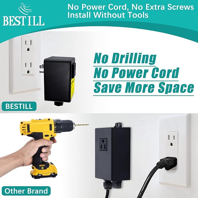 BESTILL Garbage Disposal Air Switch Kit - UL Listed, Stainless Steel Brushed Nickel 3.6" Long Push Button for Waste Disposer, Cordless Sink Top Switch Button Compatible with all Garbage Disposals