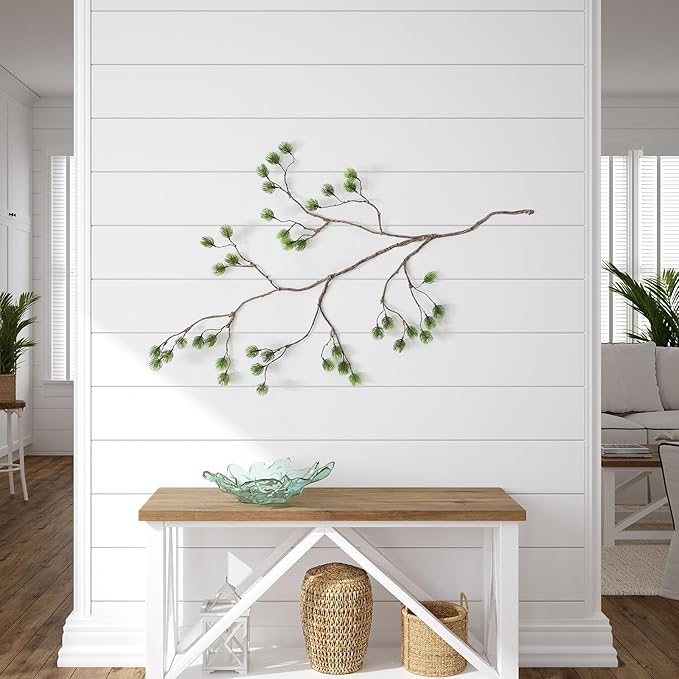 2pcs 30inch Artificial Greenery Stems Fake Plants Branches Faux Green Pine Needle Flower Suitable for Indoor Home Decor Hotel Office Tree Branches for Decoration