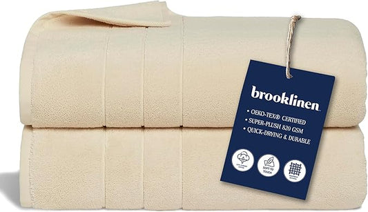 Brooklinen Super-Plush Bath Sheets (Vanilla)