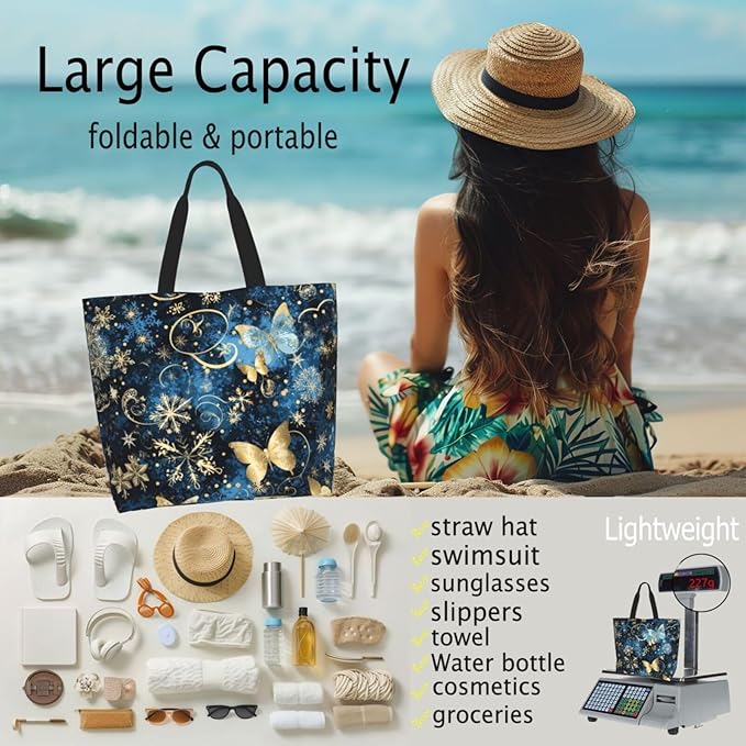 Tote Bag Shoulder Bags for Women Grocery Shopping Bag Reusable Bags Boho-Red Paisley 1