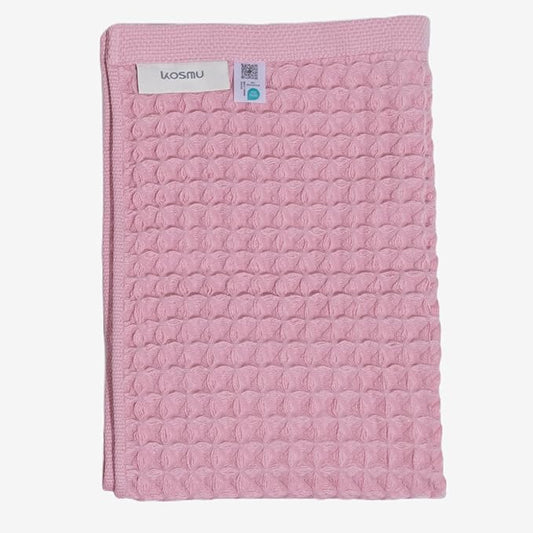 Luxury Japanese Cotton Waffle Bath Towel | Plush, Absorbent, and Quick Dry (Sakura Pink, Hand Towel, 32" x 16")