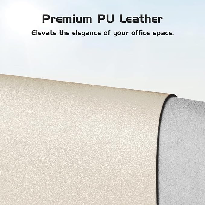 Aothia Leather Desk Pad Protector, Office Desk Mat, Large Mouse Pad, Laptop Desk Pad, Non-Slip PU Leather Desk Blotter, Waterproof Desk Writing Pad for Office and Home (Beige, 47" x 24")