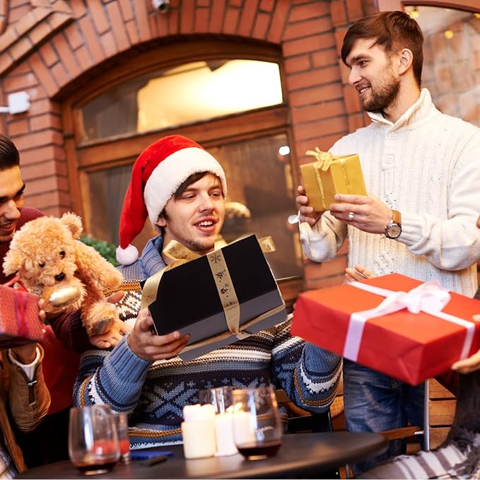 8x8x4 Inches Gift Box with Magnetic Closure Lid, Black Magnetic Box for Wedding, Groomsmen Bridesmaid Proposal, Birthdays, Mother's Day, 1 Pack