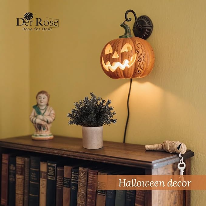 Der Rose 3 Pack Black Fake Plants Artificial Eucalyptus Plants Topiaries for Halloween Decorations Bathroom Accessories Home Office Desk Farmhouse Room Table Shelf Decor(Black)