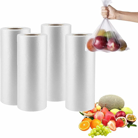 CLASSY Large 14" x 20" 350 Bag/Roll Plastic Food Storage Bags, Plastic Produce bags for Vegetable Fruits, Bread - (4 Rolls,Total 1400 Bags)