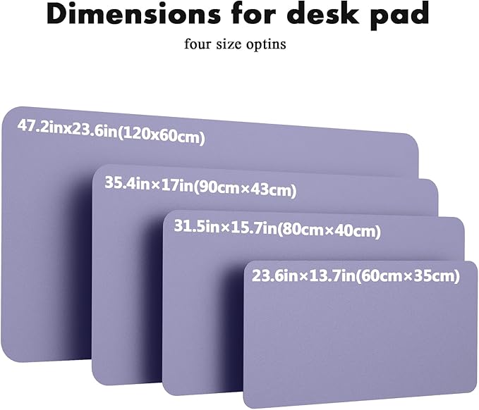 YSAGi Double-Sided Desk Pad, Leather Desk Mat, Eco Cork Desk Pad Protector, Large Mouse Pad for Desk, Waterproof Desk Blotter Pad, Desk Writing Pad for Office Work/Home (Purple+Cork, 47.2" x 23.6")