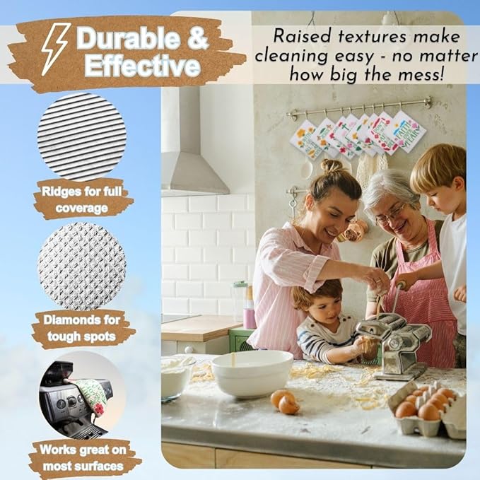 Swedish Dishcloths for Kitchen - Ecofriendly Reusable Paper Towels, Biodegradable Dish Cloths - Cellulose Sponge Dish Cloths for Washing Dishes - 8 Pack (Christian Messages)