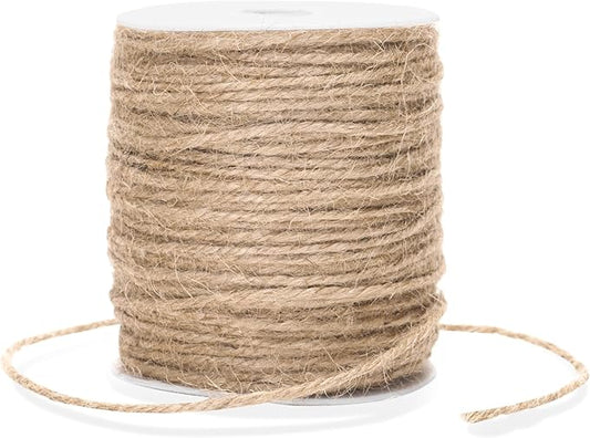 G2PLUS Natural Jute Twine, 3MM 328 Feet Thick Garden Twine String, 3 Ply Brown Heavy Duty Hemp Rope String for Gift Wrapping, DIY Arts & Crafts, Climbing Plants, Home Decor