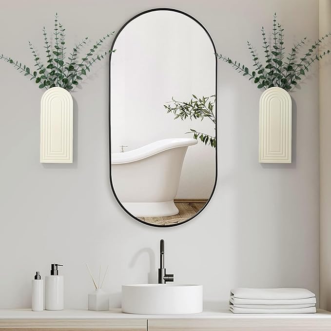 Wooden Wall Planter Vase Set of 2, Boho Hanging Planter for Indoor Plants & Flowers, Natural Wood Wall-Mounted Planters for Art Home Decor - Living Room, Bedroom, Bathroom, Patio (Milky White)