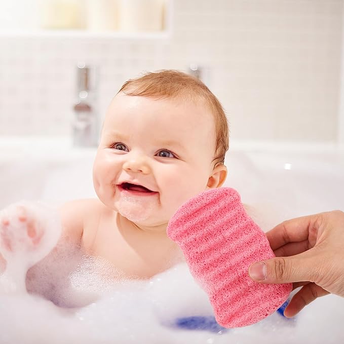 Red Konjac Soft Bath Sponge Body Brush for Deep Cleansing Exfoliating Shower Loofah Gentle Skin Suitable for Boy Girl Adults Seniors Family Bath Accessories