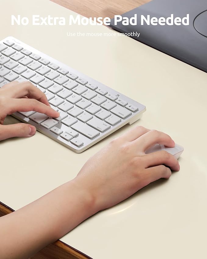 YSAGi Leather Desk Pad Protector, Office Desk Mat, Large Mouse Pad, Non-Slip PU Leather Desk Blotter, Laptop Desk Pad, Waterproof Desk Writing Pad for Office and Home (Cream, 23.6" x 13.8")