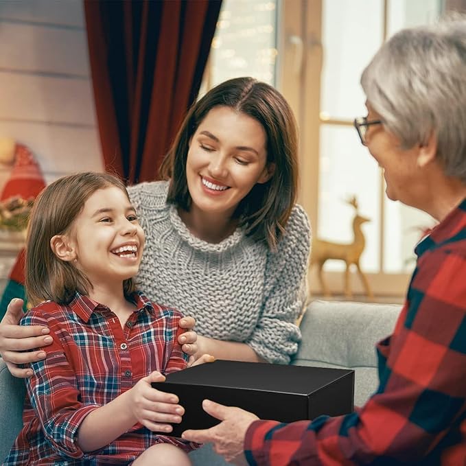 Gift Boxe 12" x 6" x 4" with Magnetic Closure Lid Gift Boxes for Presents,Bridesmaid Gifts Box,Cute Box,Birthday Gift box,Luxury for Gift Packaging, Magnetic Gift Box for Wrapping Gifts (Black/5PCS)