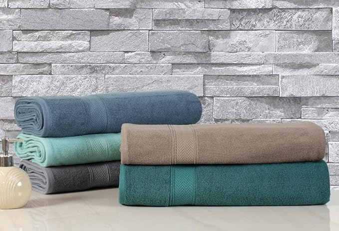 HILLFAIR 600 GSM- 40 x 80 Inches- 100% Cotton 2 Pc XXL Oversized Bath Towel Set- Soft Highly Absorbent Jumbo Bath Sheets Towels Sets- Quick Dry Oversized Bath Towel Sets for Hotel Spa Pool- Blue