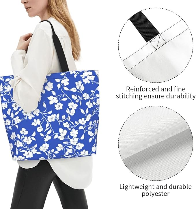 Tote Bag Shoulder Bags for Women Grocery Shopping Bag Reusable Bags Boho-Red Paisley 1