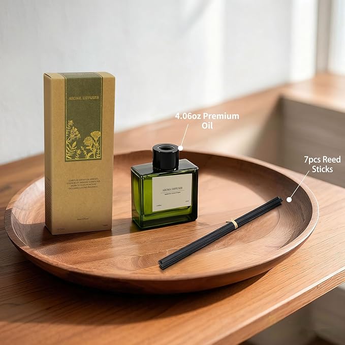 Reed Diffuser, 4 oz Rose Scent Diffuser with 7 Sticks, Long Lasting Reed diffusers for Home, Elegant Fragrance for Bathroom Bedroom Office Decor, Air Fresh