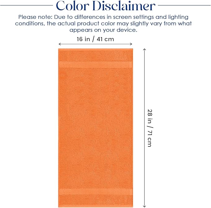 DAN RIVER 6-Pack Premium Hand Towels (16x28 Inches) - 100% Cotton, Ultra Soft, Lightweight, Highly Absorbent Towels for Bathroom, Spa, Gym, Salon, Hotel, and Travel - 550 GSM – Orange