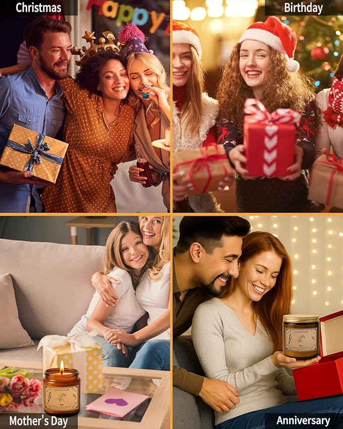 Sage Candles for Cleansing, 16oz Large Jar White Scented Candle, Over 100 Hours of Burn Time, Ideal for Home Decor and Gift