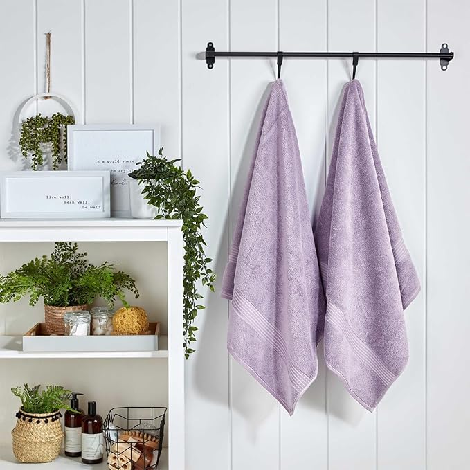 Christy Supreme Hygro 4 Piece Towel Set | Lavender | 100% Luxury Supima Cotton | Ultra Soft | Super Absorbent | 650GSM | 2 Bath Towels 2 Hand Towels